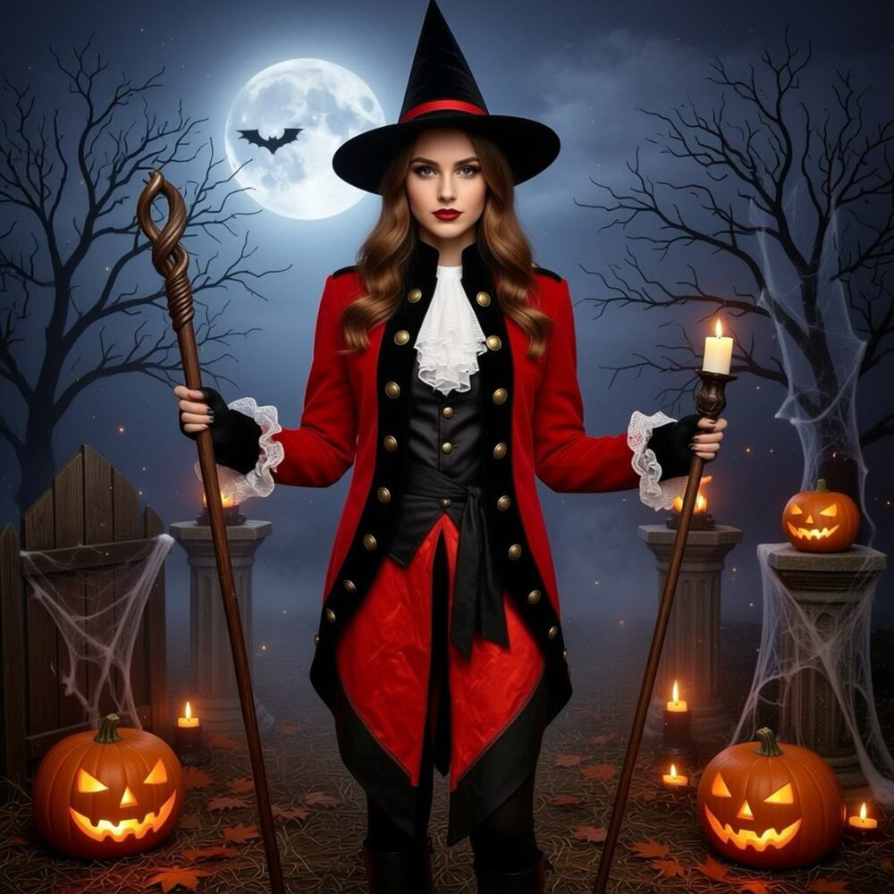 Spirit Halloween Pirate Renaissance Embossed Velvet Tailcoat Costume Medium
